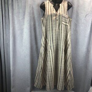 Misslook Womens Sz S Sleeveless Shirt Style Flare Shift Dress Stripes 1131763